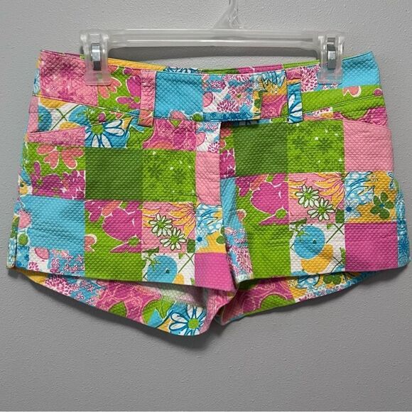 Lilly Pulitzer Multi-Color Patchwork Shorts Size 2 - Picture 1 of 3